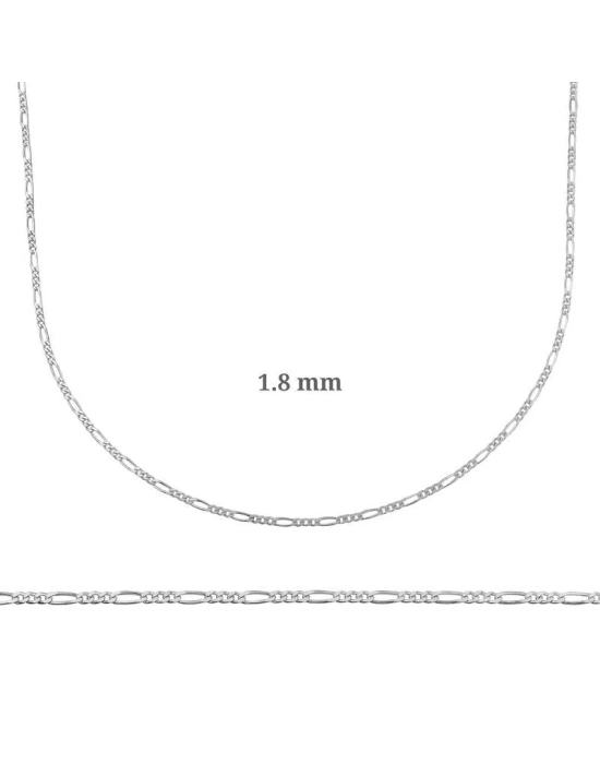 MuI MuI 1.8 mm Gümüş Figaro Zincir - 0.50 mikron