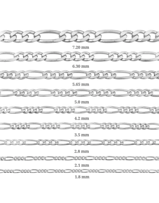 MuI MuI 1.8 mm Gümüş Figaro Zincir - 0.50 mikron