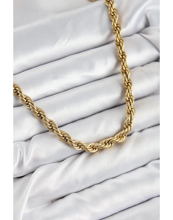 MuI MuI 316L Çelik Burgu Model Gold Renk Kadın Kolye