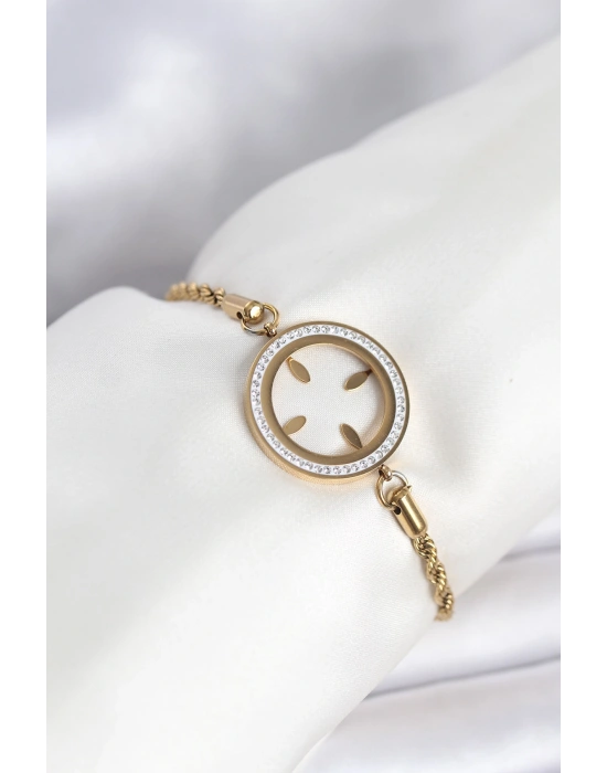 MuI MuI 316L Çelik Burgu Zincir Model Çeyrek Takılabilir Bileklik