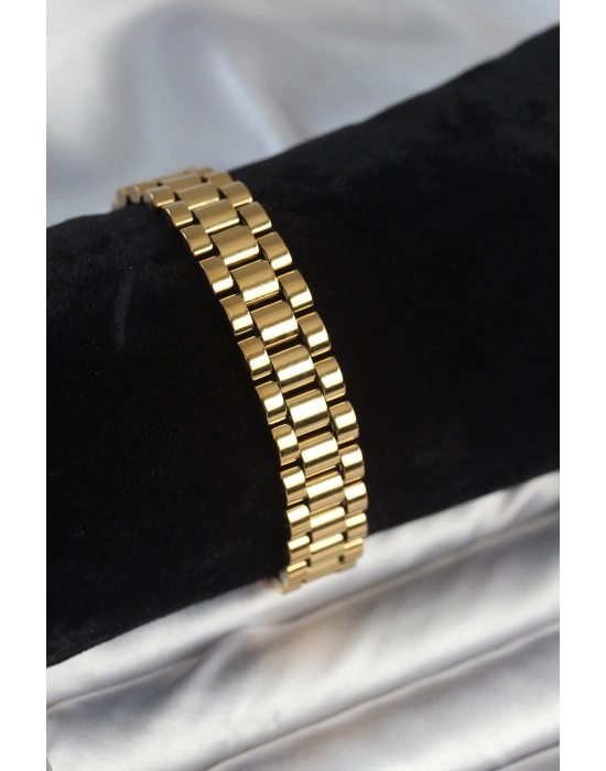 MuI MuI 316L Çelik Gold Renk 12 mm Kalınlık Erkek Bileklik