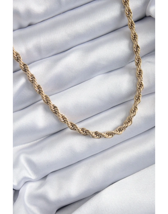 MuI MuI 316L Çelik Gold Renk 60 cm Burgu Model Kadın Kolye