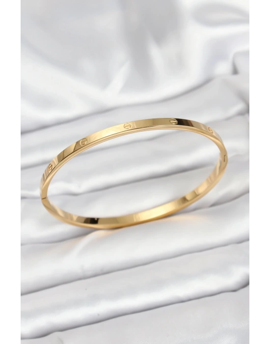 MuI MuI 316L Çelik Gold Renk 65 mm İnce Kadın Kelepçe Bileklik