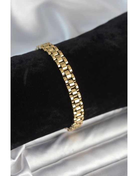 MuI MuI 316L Çelik Gold Renk 7 mm Kalınlık Erkek Bileklik
