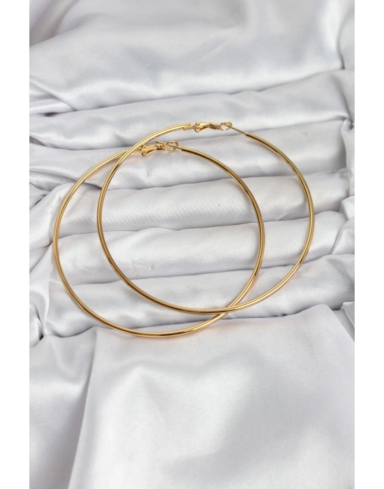 MuI MuI 316L Çelik Gold Renk 75 mm Halka Küpe