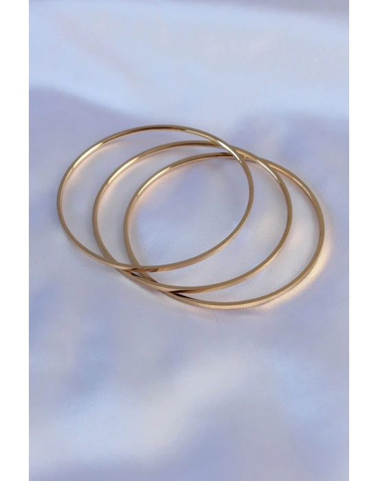 MuI MuI 316L Çelik Gold Renk Ajda Model Kadın 65 mm Bilezik