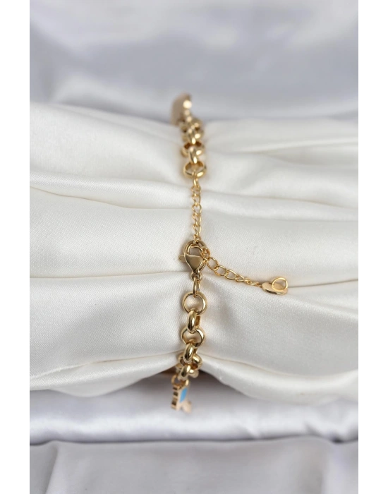 MuI MuI 316L Çelik Gold Renk Charmlı Kadın Bileklik