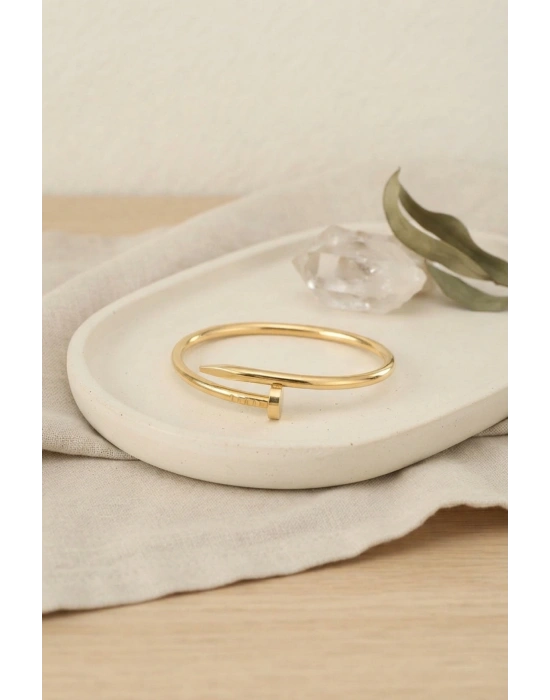 MuI MuI 316L Çelik Gold Renk Çivi Model Bileklik