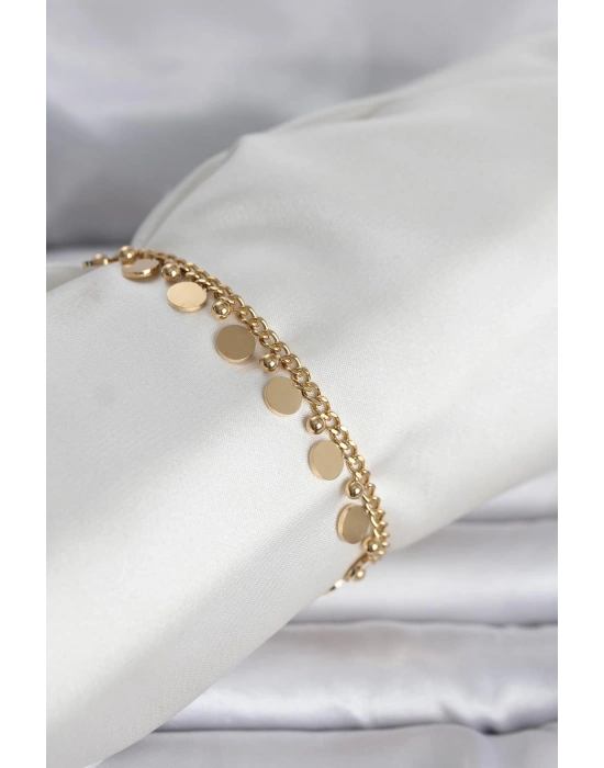 MuI MuI 316L Çelik Gold Renk Pullu Model Kadın Bileklik