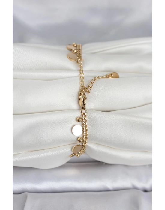 MuI MuI 316L Çelik Gold Renk Pullu Model Kadın Bileklik