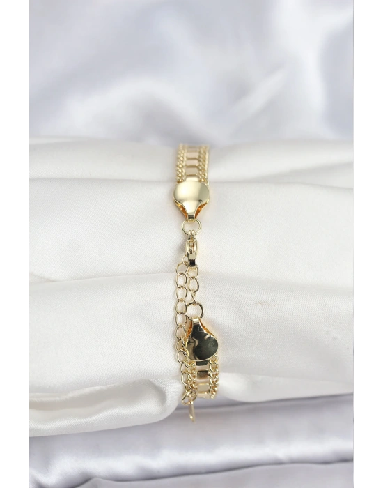 MuI MuI 316L Çelik Gold Renk Pullu Zincir Model Kadın Bileklik