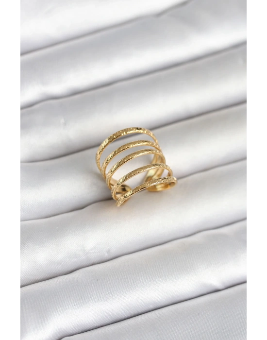 MuI MuI 316L Çelik Gold Renk Sıralı Model Kadın Yüzük