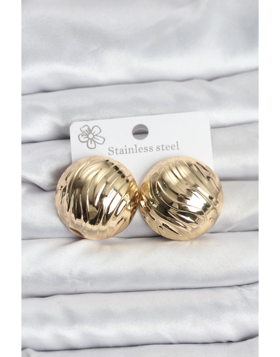 MuI MuI 316L Çelik Gold Renk Vintage Kadın Küpe