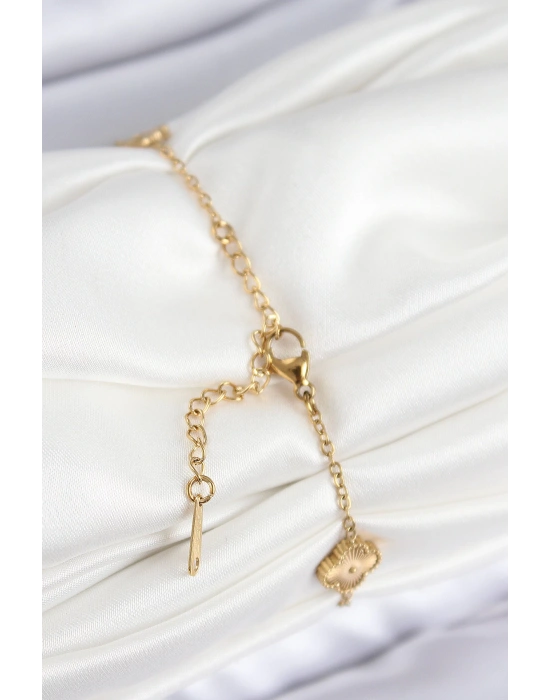 MuI MuI 316L Çelik Gold Renk Yonca Kadın Bileklik