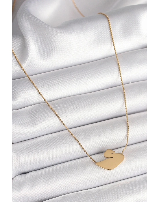 MuI MuI 316L Çelik Gold Renk Zincir Kuğu Model Kadın Kolye