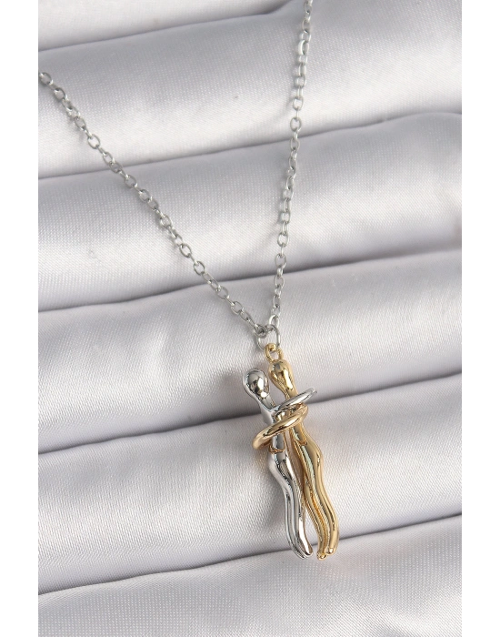 MuI MuI 316L Çelik Gümüş Renk Zincir Sarılma Model Kadın Kolye