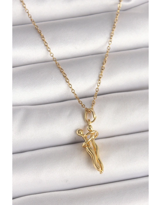 MuI MuI 316L Çelik Gold Renk Zincir Sarılma Model Kadın Kolye