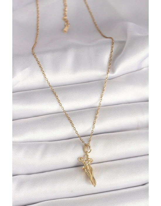 MuI MuI 316L Çelik Gold Renk Zincir Sarılma Model Kadın Kolye