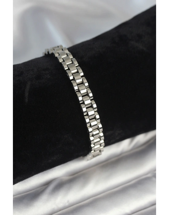 MuI MuI 316L Çelik Gümüş Renk 7 mm Kalınlık Erkek Bileklik