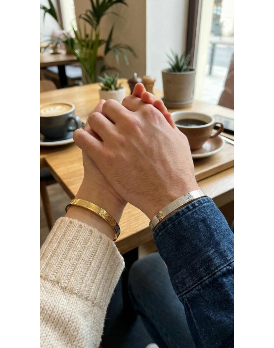 MuI MuI 316L Çelik Gümüş Renk Ayetel Kürsi Yazılı Bileklik