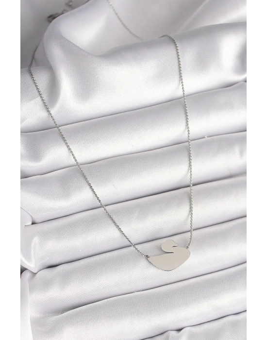 MuI MuI 316L Çelik Gümüş Renk Zincir Kuğu Model Kadın Kolye