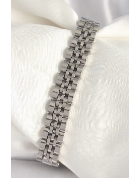 MuI MuI 316L Çelik Gümüş Renk Zincir Model Erkek Bileklik