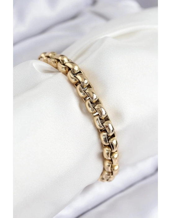 MuI MuI 316L Çelik Halat Zincir Model Gold Renk Kadın Bileklik