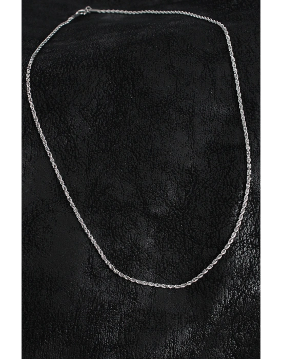 MuI MuI 316L Çelik Halat Zincir Model Gümüş Renk Erkek Kolye