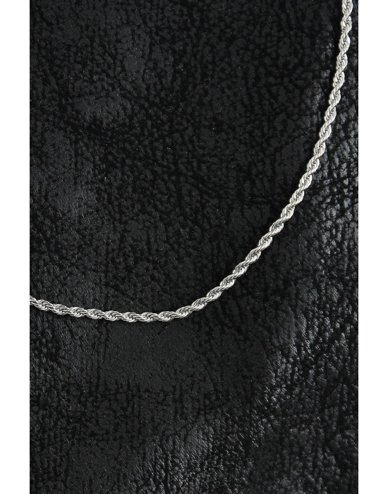 MuI MuI 316L Çelik Halat Zincir Model Gümüş Renk Erkek Kolye