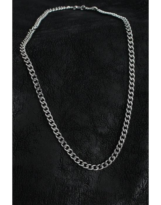 MuI MuI 316L Çelik Klasik Zincir Model Gümüş Renk Erkek Kolye