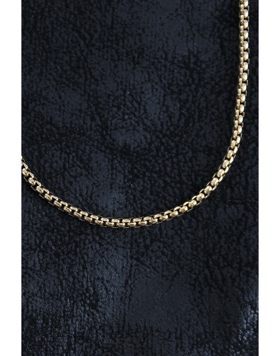 MuI MuI 316L Çelik Örme Zincir Model Gold Renk Erkek Kolye