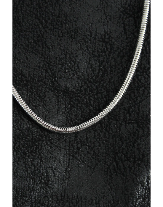 MuI MuI 316L Çelik Oval İtalyan Zincir Model Gümüş Renk Erkek Kolye