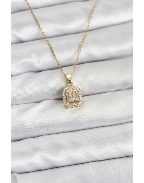 MuI MuI 316L Çelik Zincir Gold Renk Baget Model Kadın Kolye