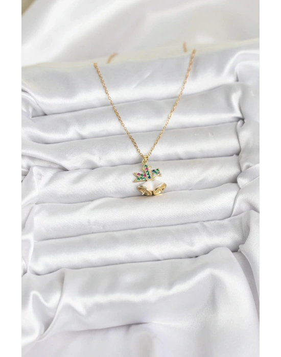 MuI MuI 316L Çelik Zincir Gold Renk Chirtsmas Bell Model Yılbaşı Temalı Kadın Kolye