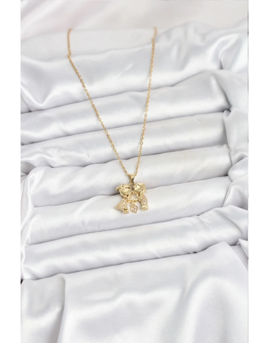 MuI MuI 316L Çelik Zincir Gold Renk Erkek Kız Model Kadın Kolye