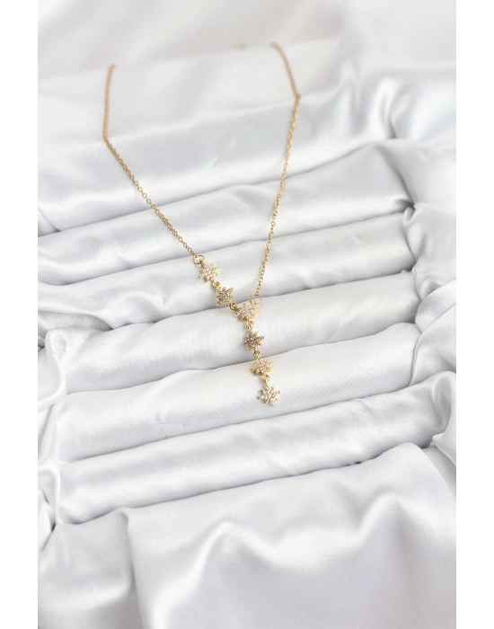 MuI MuI 316L Çelik Zincir Gold Renk Kutup Yıldızı Model Kadın Kolye
