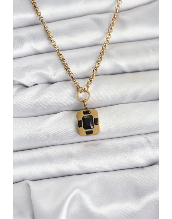 MuI MuI 316L Çelik Zincir Gold Renk Vintage Model Kadın Kolye