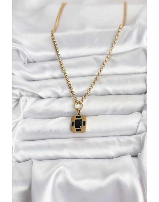 MuI MuI 316L Çelik Zincir Gold Renk Vintage Model Kadın Kolye