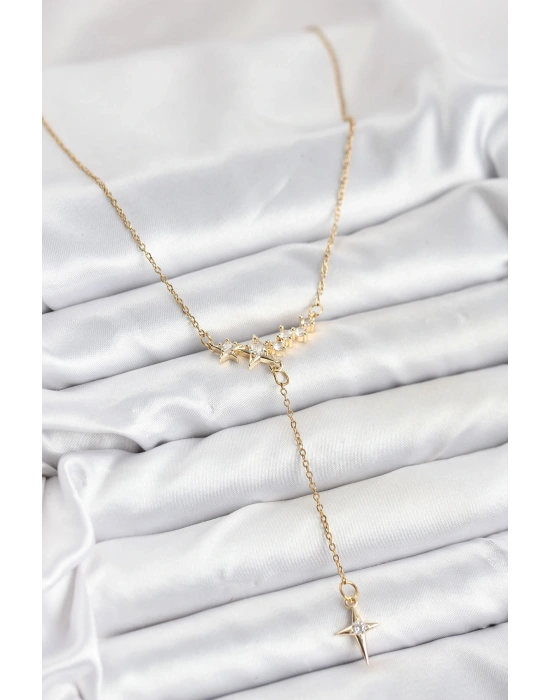MuI MuI 316L Çelik Zincir Gold Renk Yıldız Model Y Kadın Kolye