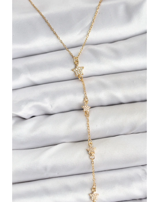 MuI MuI 316L Çelik Zincir Gold Renkli Yıldız Model Kadın Y Kolye