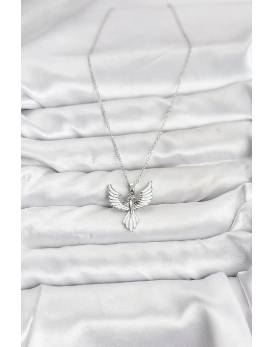 MuI MuI 316L Çelik Zincir Gümüş Renk Anka Kuşu Model Kadın Kolye