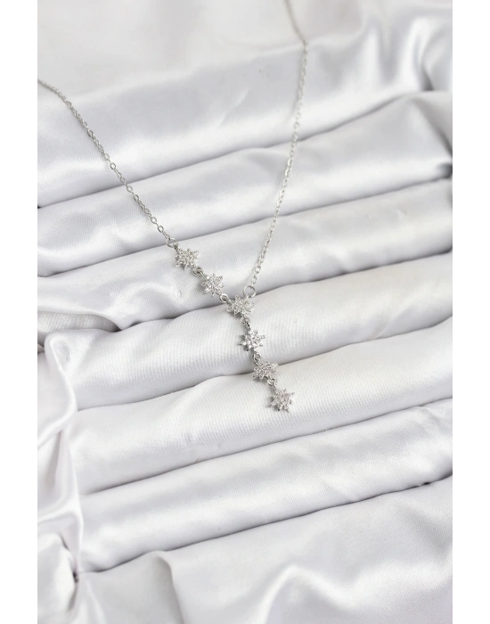 MuI MuI 316L Çelik Zincir Gümüş Renk Kutup Yıldızı Model Kadın Kolye
