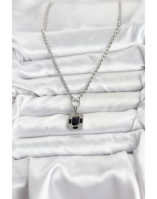 MuI MuI 316L Çelik Zincir Gümüş Renk Vintage Model Kadın Kolye