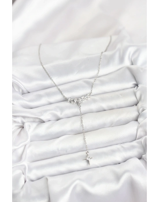 MuI MuI 316L Çelik Zincir Gümüş Renk Yıldız Model Y Kadın Kolye