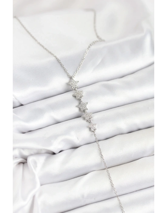 MuI MuI 316L Çelik Zincir Gümüş Renk Yıldız Model Y Kolye