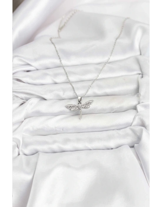 MuI MuI 316L Çelik Zincir Gümüş Renk Yusufçuk Model Kadın Kolye