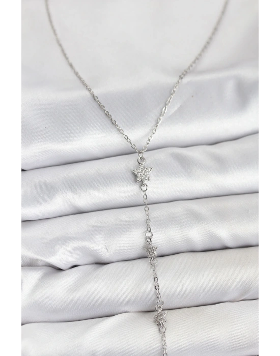 MuI MuI 316L Çelik Zincir Gümüş Renkli Yıldız Model Kadın Y Kolye