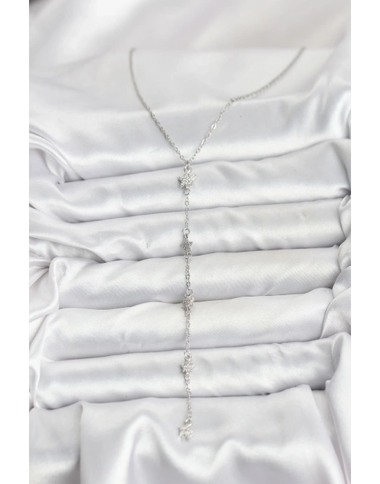 MuI MuI 316L Çelik Zincir Gümüş Renkli Yıldız Model Kadın Y Kolye