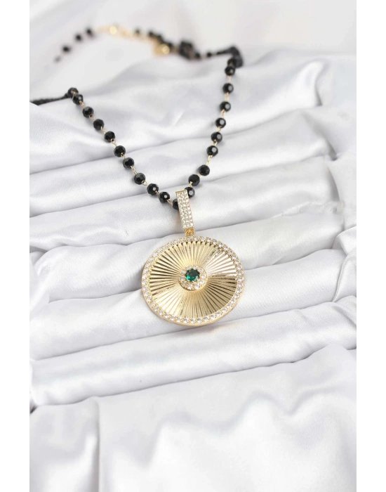 MuI MuI 316L Çelik Zincir Kristal Boncuklu Kadın Kolye