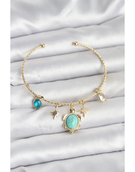 MuI MuI Caretta Caretta Charmlı Gold Renk Kadın Bileklik